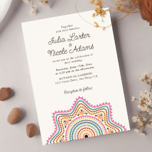 Klassische Verzierte Art Deco Stil Mandala Wedding Einladung