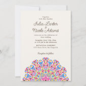 Klassische Verzierte Art Deco Stil Mandala Wedding Einladung (Vorderseite)