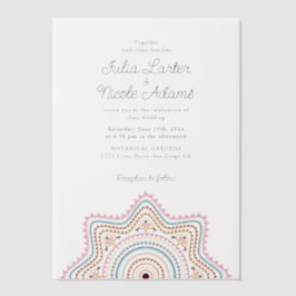 Klassische Verzierte Art Deco Stil Mandala Wedding Pergament Einladungen