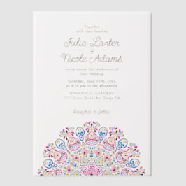 Klassische Verzierte Art Deco Stil Mandala Wedding Pergament Einladungen
