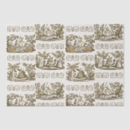 Klassische Verzierte Vintage Pastoral Tanz Beige Seidenpapier