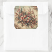 Klassische Verzierte Weihnachtskleber Quadratischer Aufkleber (Tasche)