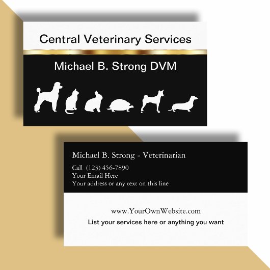 Klassische Veterinary Business Cards Visitenkarte