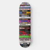 Klassische VHS-Tapes auf der Skateboard (Vorderseite)