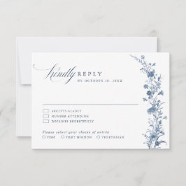 Klassische viktorianische blaue französische Garte RSVP Karte