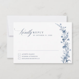 Klassische viktorianische blaue französische Garte RSVP Karte