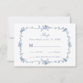 Klassische Viktorianische Blumenbeete Hochzeit RSVP Karte (Vorderseite)