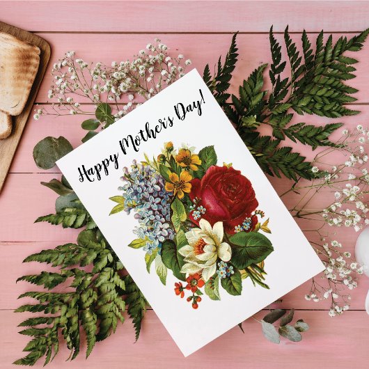 Klassische Viktorianische Rose Lily of the Valley  Karte