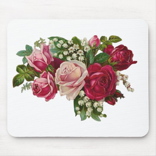 Klassische Viktorianische Rose Lily of the Valley Mousepad (Vorne)