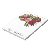 Klassische Viktorianische Rose Lily of the Valley Notizblock (Rotiert)