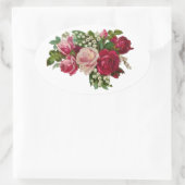Klassische Viktorianische Rose Lily of the Valley Ovaler Aufkleber (Tasche)