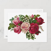 Klassische Viktorianische Rose Lily of the Valley Postkarte (Vorne/Hinten)
