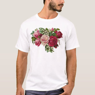 Klassische Viktorianische Rose Lily of the Valley  T-Shirt