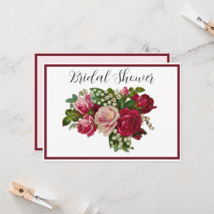 Klassische Viktorianische Rose Lily Valley Brautpa Einladung