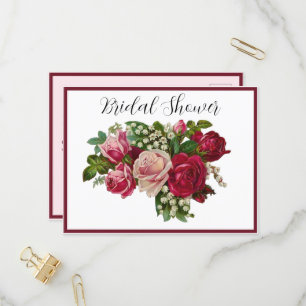 Klassische Viktorianische Rose Lily Valley Brautpa Einladungspostkarte