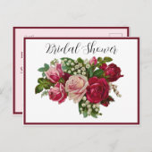 Klassische Viktorianische Rose Lily Valley Brautpa Einladungspostkarte (Vorne/Hinten)