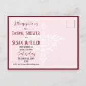 Klassische Viktorianische Rose Lily Valley Brautpa Einladungspostkarte (Rückseite)