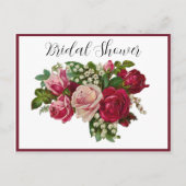 Klassische Viktorianische Rose Lily Valley Brautpa Postkarte (Vorderseite)