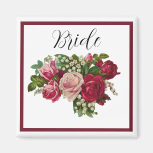 Klassische Viktorianische Rose Lily Valley Bridesm Magnet