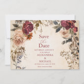 Klassische Viktorianische Royal Floral Wedding Save The Date (Vorderseite)