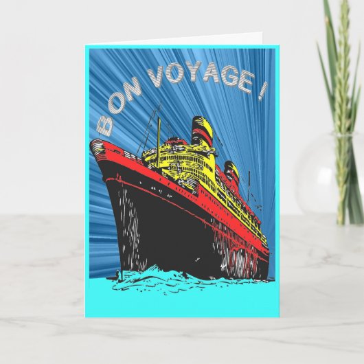 Klassische Vinatge Retro Bon Voyage Grußkarte Karte (Vorderseite)