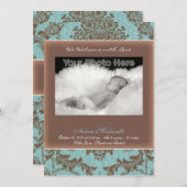 Klassische Vintag Blue-Baby-Ankündigung Ankündigung (Vorne/Hinten)