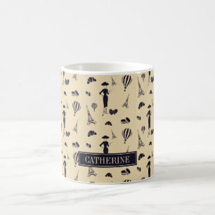 Klassische Vintage 50er Jahre Mode-Kaffee-Tasse Kaffeetasse