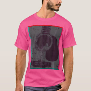 Klassische Vintage akustische Gitarre für Gitarren T-Shirt