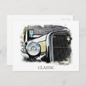 *~* Klassische Vintage antike Autokarosserie Postkarte (Vorne/Hinten)