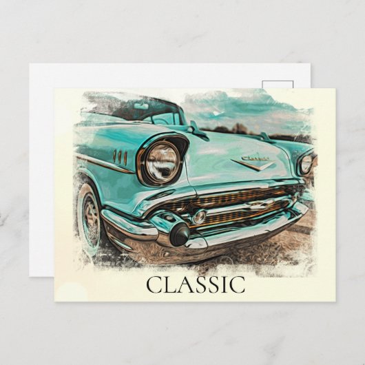 *~* Klassische Vintage antike Malerrückwand Postkarte (Vorne/Hinten)