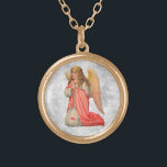 *~* Klassische Vintage AP40 Angel Kneeling Gebet Vergoldete Kette<br><div class="desc">(Suche nach AP40 für ähnliche Designs) Transfer zu anderen Produkten, wenn Sie möchten. Vintages ROUND Gold-Design mit süßer Klassik einer jungen Strawberry-Blondine ANGEL KNEELING PRAYING * Energetisch Enhanced Romantic Vintag Retro Antique ANGEL Imitats Glitzer Diamond Background. Blonde mit einem ORANGE PEACH Kleid. ANGEL KNEELING und PRAYING mit einem silbernen Glitzer...</div>