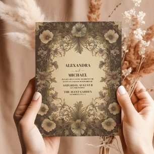 Klassische Vintage-Art Nouveau Florale Hochzeit Einladung