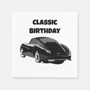 Klassische Vintage-Autogeburtstagsfeier Serviette