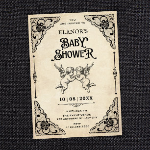Klassische Vintage-Baby-Party Einladung
