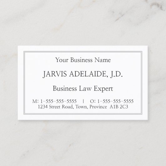 Klassische, Vintage Berufliche Visitenkarte (Vorderseite)