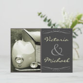 Klassische Vintage Bewegungshochzeit Einladung (Stehend Vorderseite)