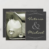 Klassische Vintage Bewegungshochzeit Einladung (Vorne/Hinten)