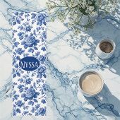 Klassische Vintage Blaue Französische Toile Floral Yogamatte
