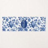 Klassische Vintage Blaue Französische Toile Floral Yogamatte (Vorderseite (Horizontal))