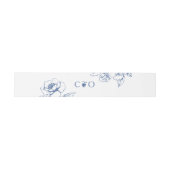 Klassische Vintage Blauer Blumengarten Hochzeiten Einladungsbanderole (Flach)