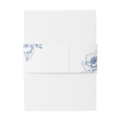 Klassische Vintage Blauer Blumengarten Hochzeiten Einladungsbanderole (Rückseitenbeispiel)