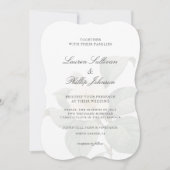 Klassische Vintage Blume Hochzeit Grün/Weiß Einladung (Vorderseite)