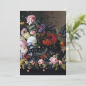 Klassische Vintage Blume Malerei Karte (Stehend Vorderseite)