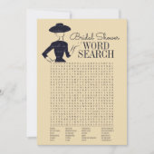 Klassische Vintage Brautparty Word Suchkarte Einladung (Vorderseite)