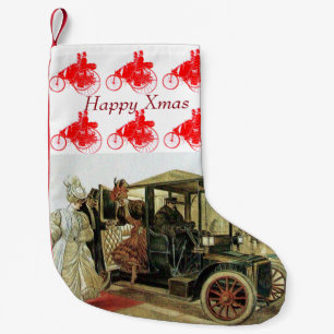 KLASSISCHE, VINTAGE-CARS, ELEGANTE DAMEN Happy Xma Kleiner Weihnachtsstrumpf
