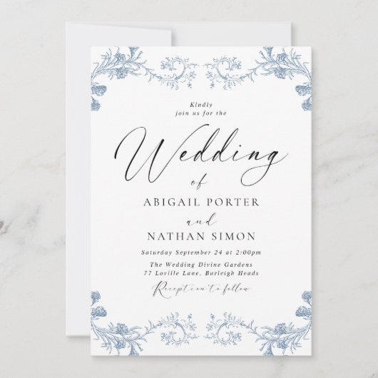 Klassische Vintage Chinoiserie Elegante Hochzeit Einladung (Vorderseite)