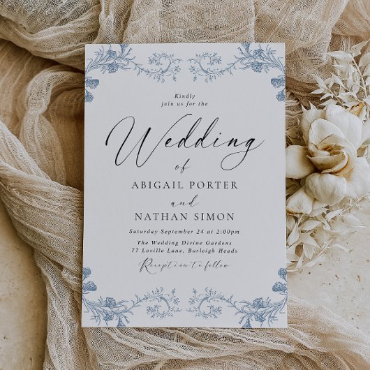 Klassische Vintage Chinoiserie Elegante Hochzeit Einladung