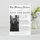 Klassische Vintage Einzigartige Foto-Hochzeit Save The Date (Stehend Vorderseite)