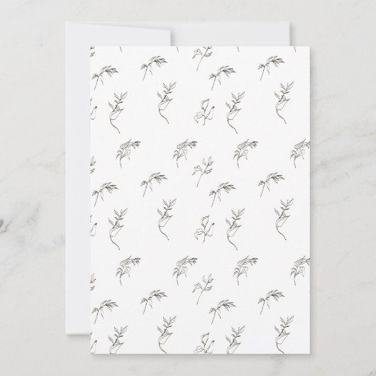 klassische Vintage Feigenblütenpaare mit Monogramm Einladung (Rückseite)