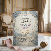 Klassische Vintage-Fine-Art-Faux-Basrelief-Hochzei